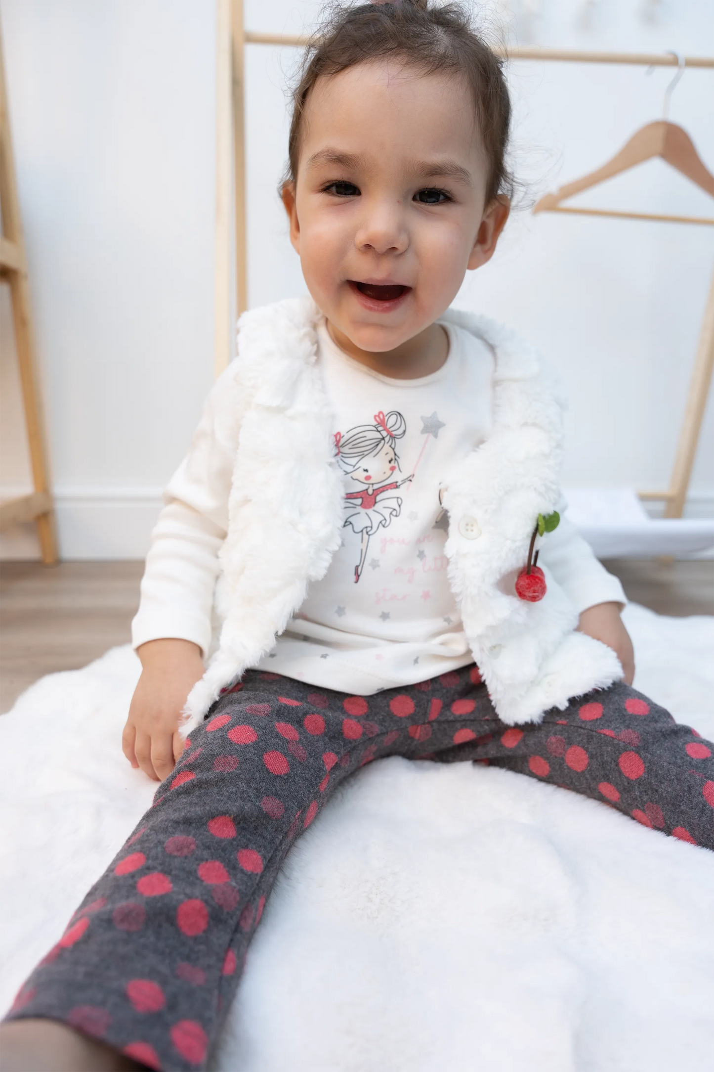 3-PIECE BABY GIRLS’ SET WITH “YOU ARE MY LITTLE STAR” SLOGAN – PINK & WHITE