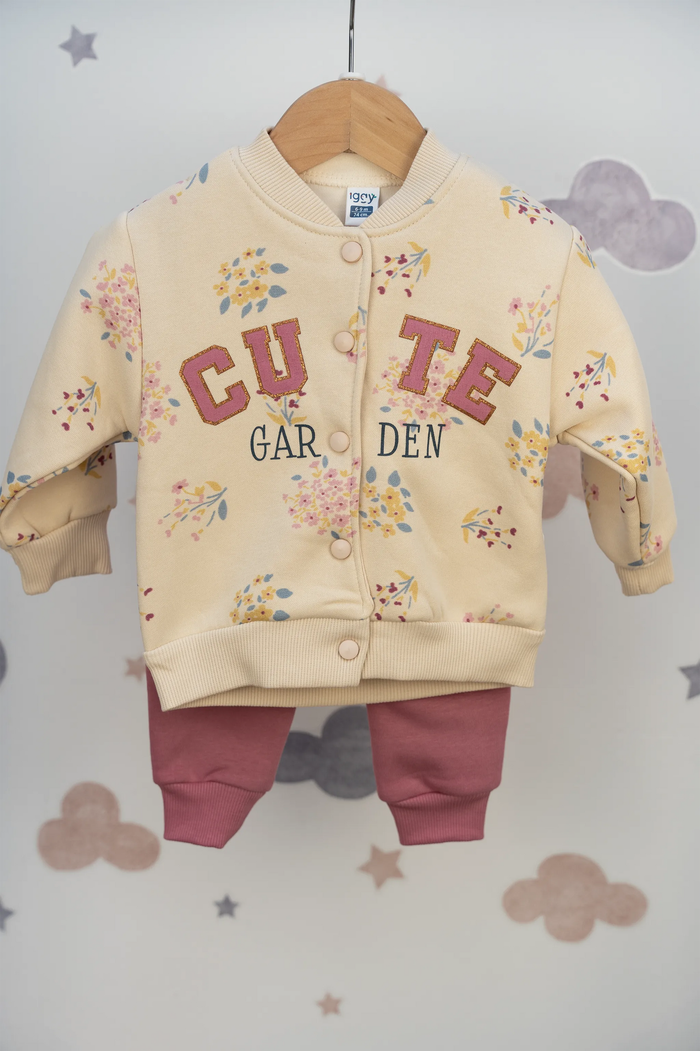 CUTE GARDEN 3-PIECE COTTON BABY OUTFIT (6-24M)