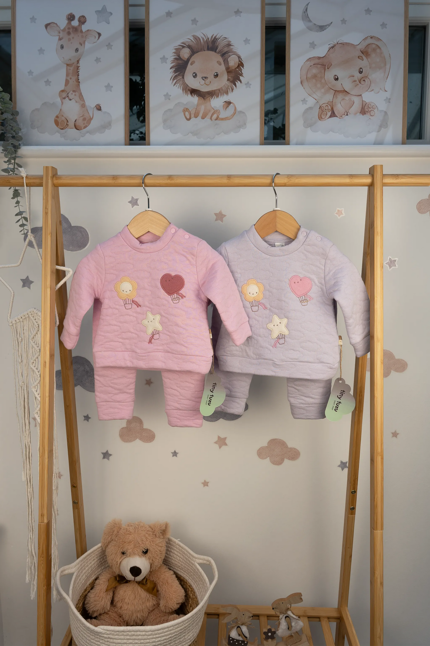 QUILTED BABY 2-PIECE SET WITH EMBROIDERY (3-18M)