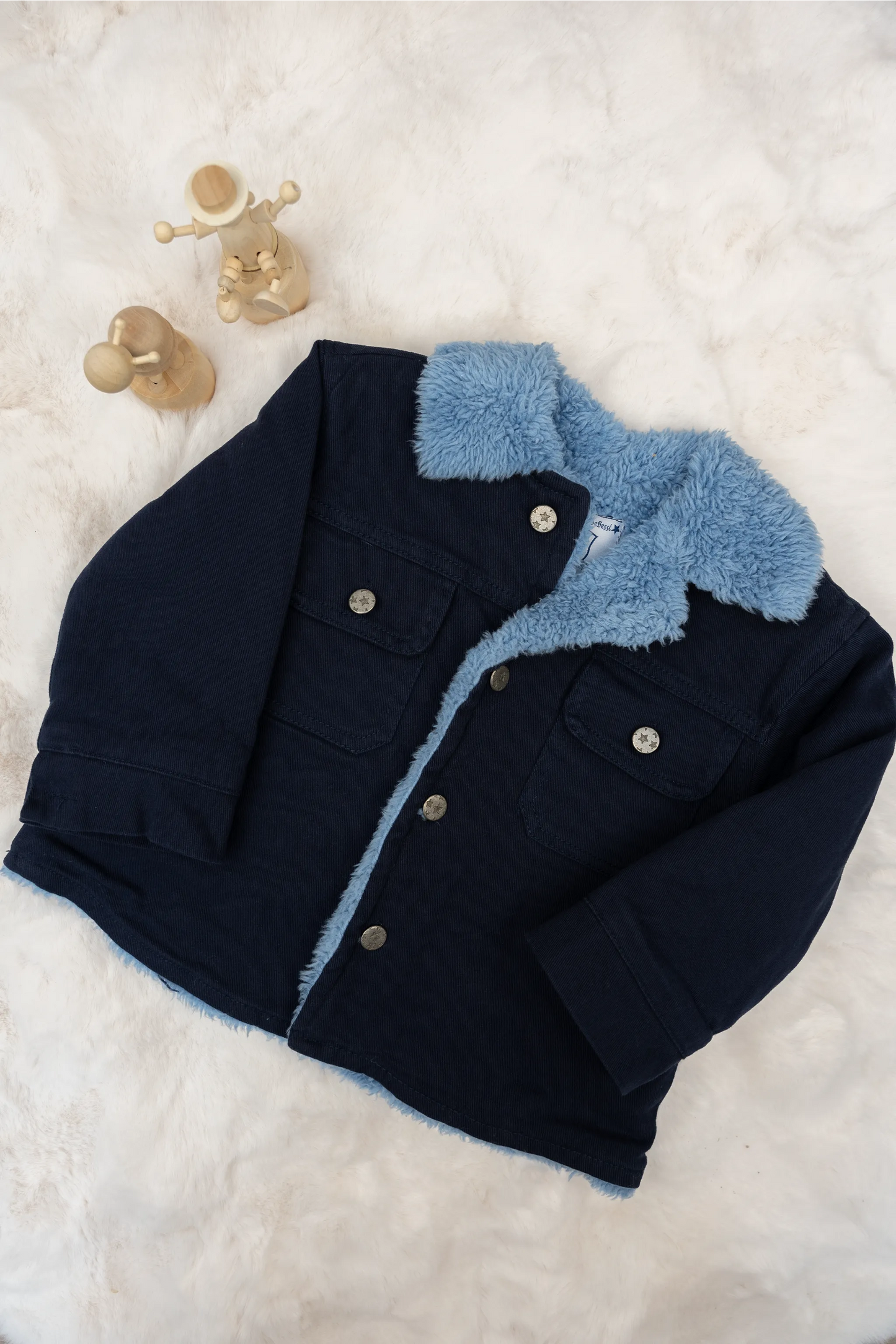 TODDLER SHERPA-LINED JACKET WITH CONTRAST COLLAR - 1 TO 4 YEARS