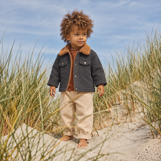 TODDLER SHERPA-LINED JACKET WITH CONTRAST COLLAR - 1 TO 4 YEARS