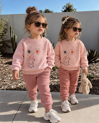 HEDGEHOG BABY GIRL 3 THREAD SWEATSHIRT & JOGGER TROUSERS SET (6-24M)