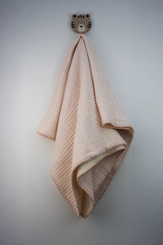 THICK MUSLIN BABY BLANKET WITH DECORATIVE STITCHING