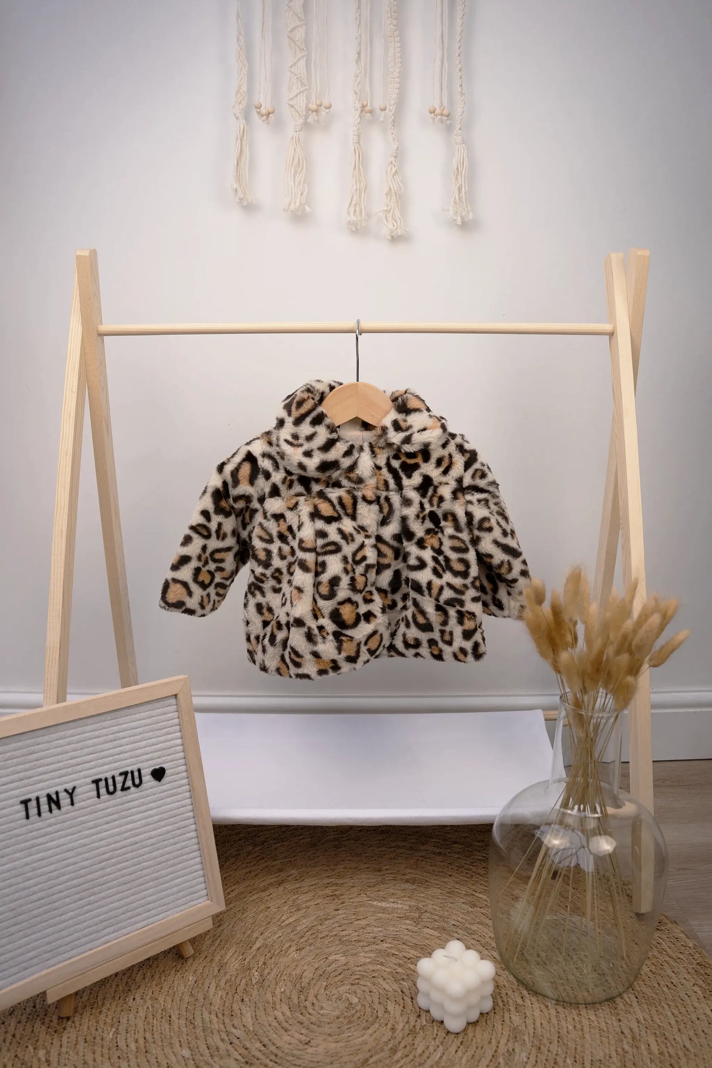BABY GIRLS’ FAUX FUR LEOPARD PRINT JACKET - 6 TO 24 MONTHS