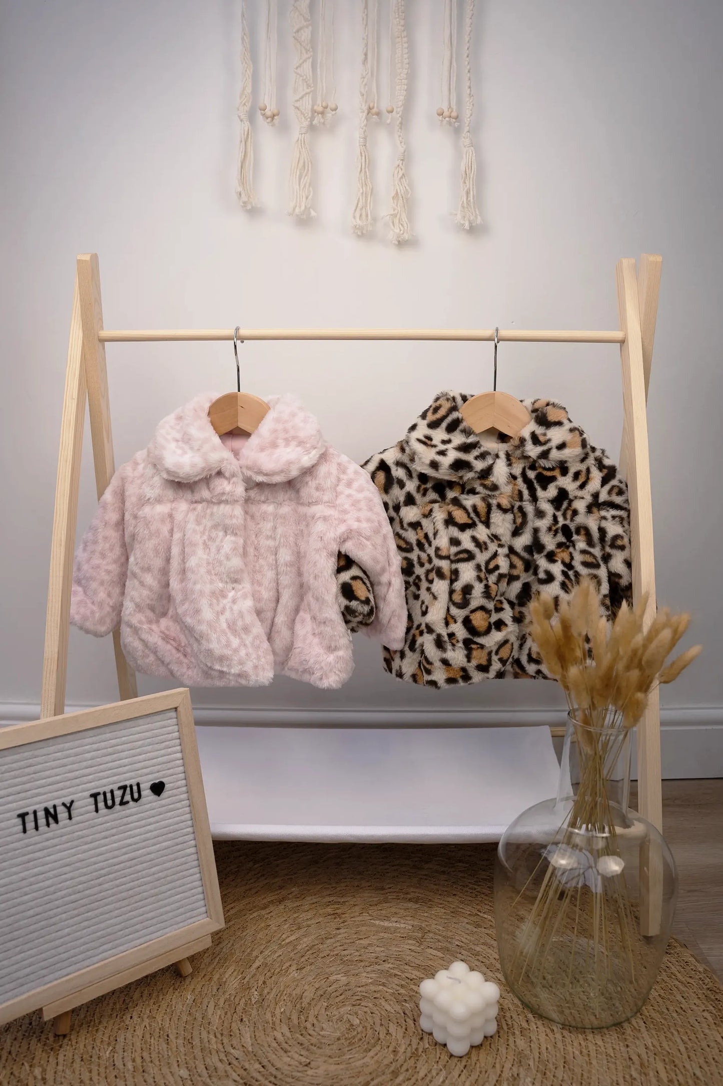 BABY GIRLS’ FAUX FUR LEOPARD PRINT JACKET - 6 TO 24 MONTHS