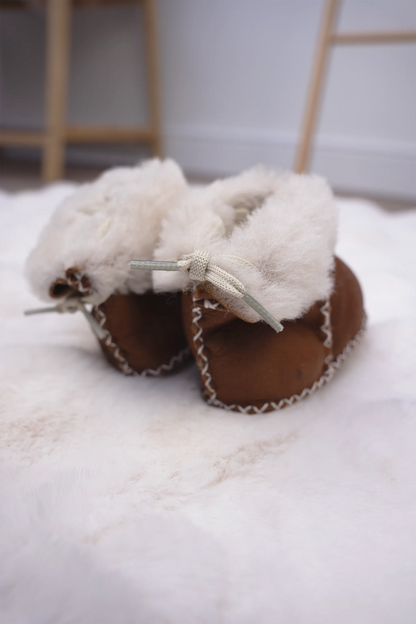 HANDMADE DOUBLE-FACED SHEEPSKIN BABY MOCCASINS