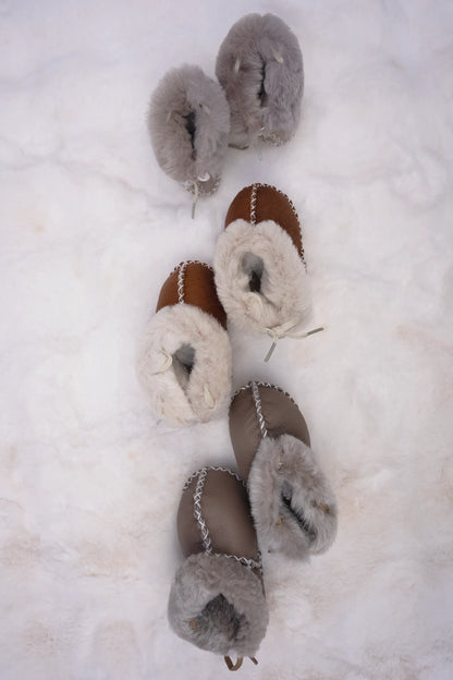 HANDMADE DOUBLE-FACED SHEEPSKIN BABY MOCCASINS