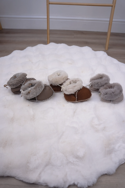 HANDMADE DOUBLE-FACED SHEEPSKIN BABY MOCCASINS