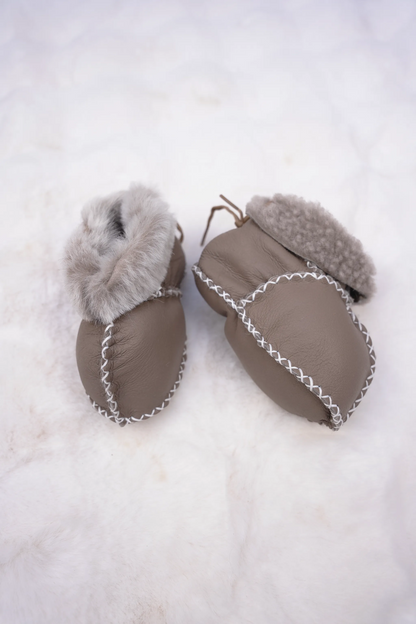 HANDMADE DOUBLE-FACED SHEEPSKIN BABY MOCCASINS