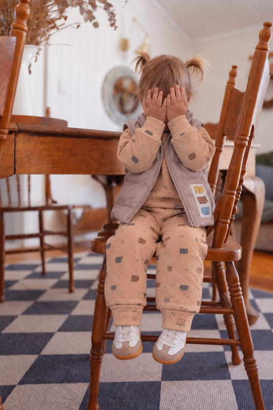 3-PIECE QUILTED SWEATSHIRT, JOGGERS, AND PUFFER VEST SET (3-18M)