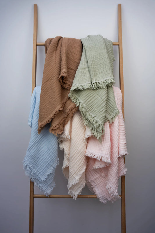 SOFT MUSLIN BABY BLANKET - AVAILABLE IN 5 COLORS