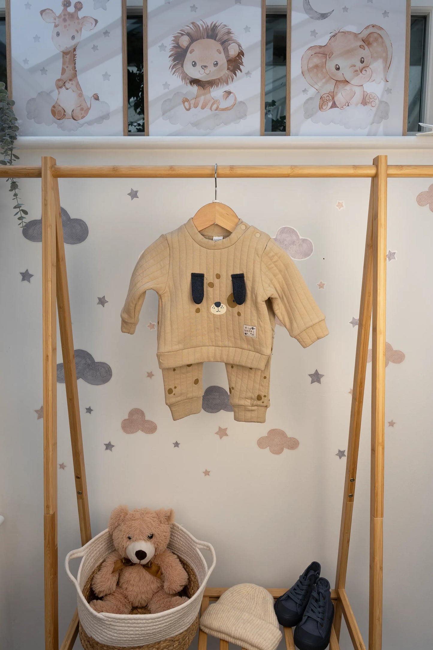 DOGGY BABY BOY QUILTED 2-PIECE SET (3-18M)