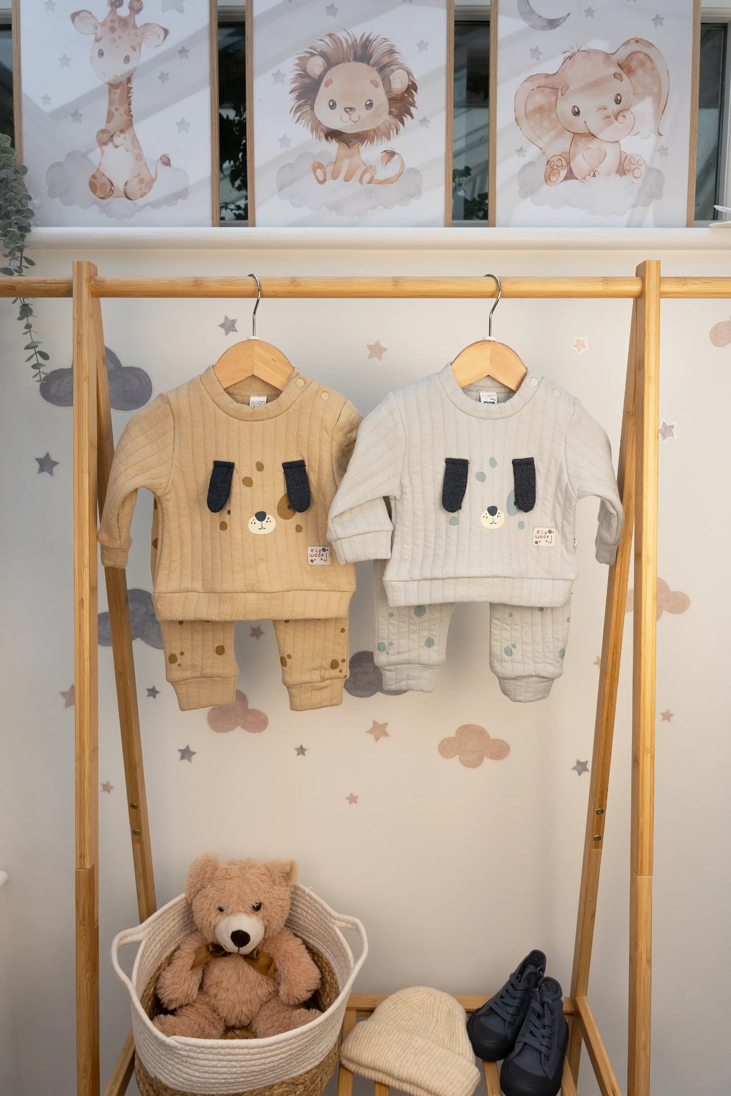 DOGGY BABY BOY QUILTED 2-PIECE SET (3-18M)