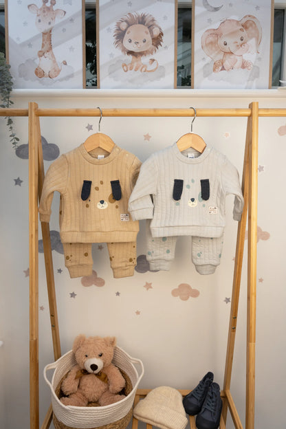DOGGY BABY BOY QUILTED 2-PIECE SET (3-18M)