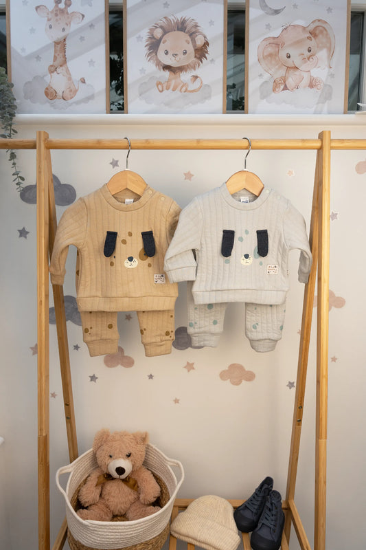 DOGGY BABY BOY QUILTED 2-PIECE SET (3-18M)