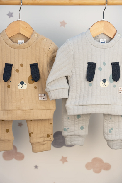 DOGGY BABY BOY QUILTED 2-PIECE SET (3-18M)