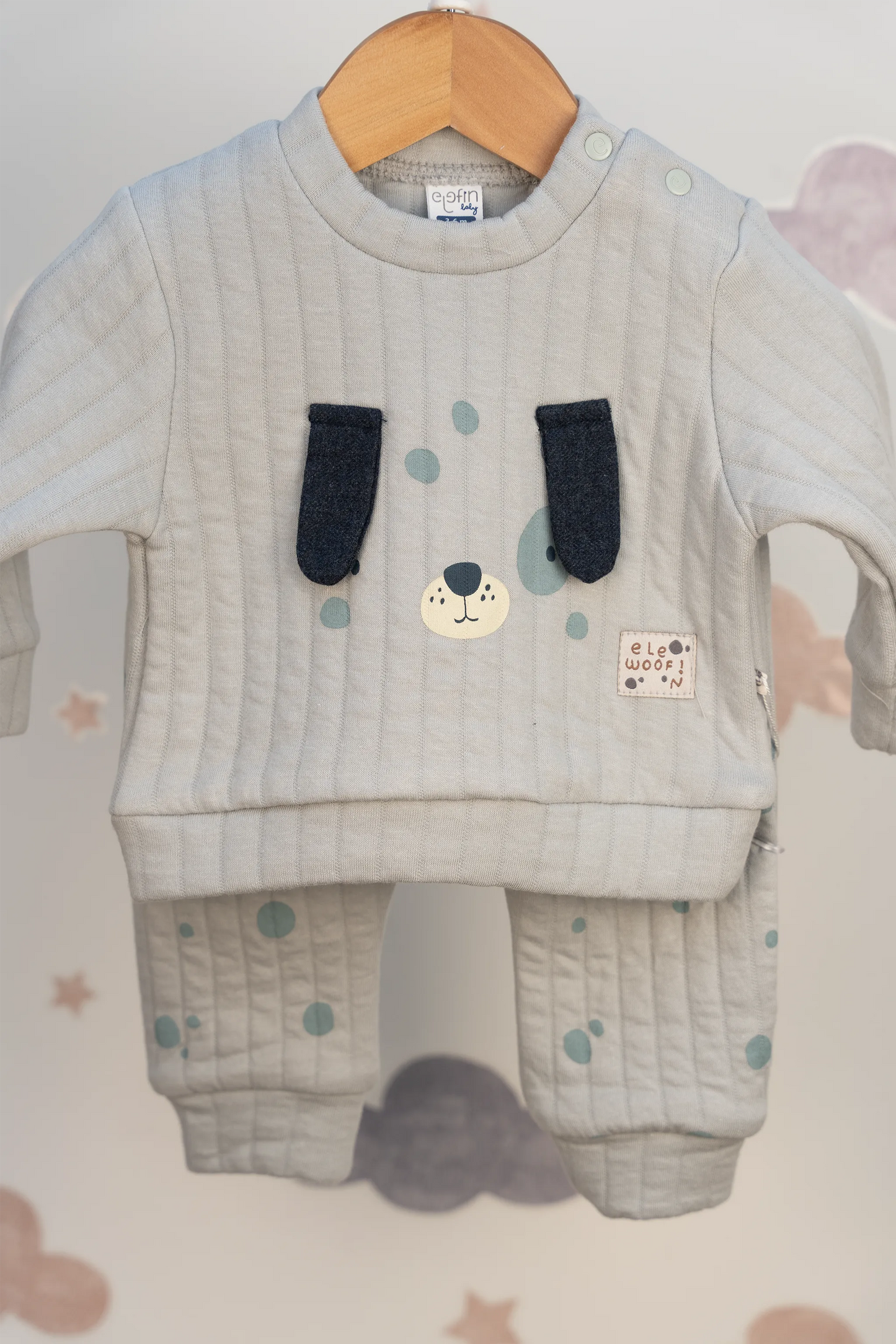 DOGGY BABY BOY QUILTED 2-PIECE SET (3-18M)