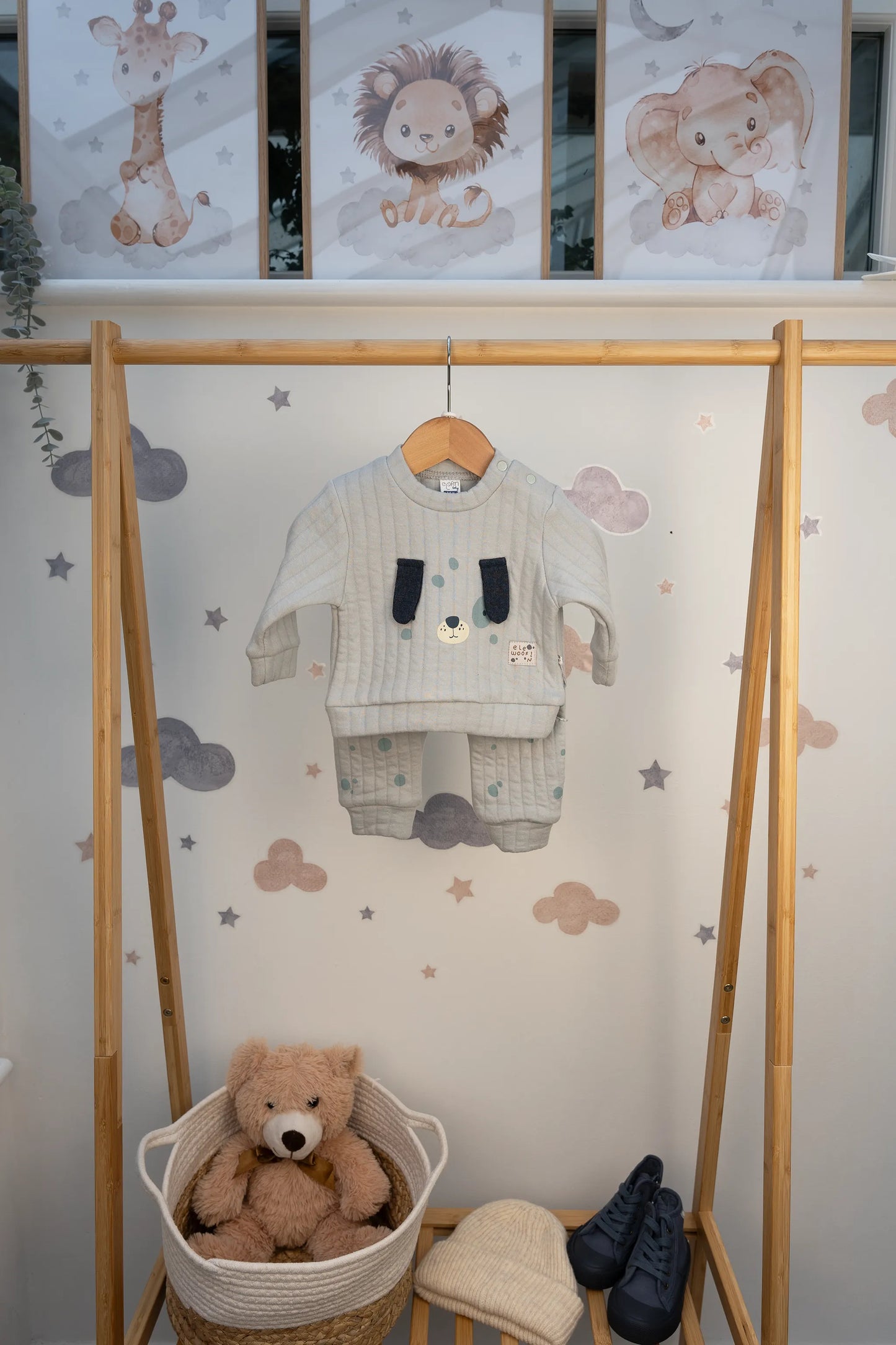 DOGGY BABY BOY QUILTED 2-PIECE SET (3-18M)