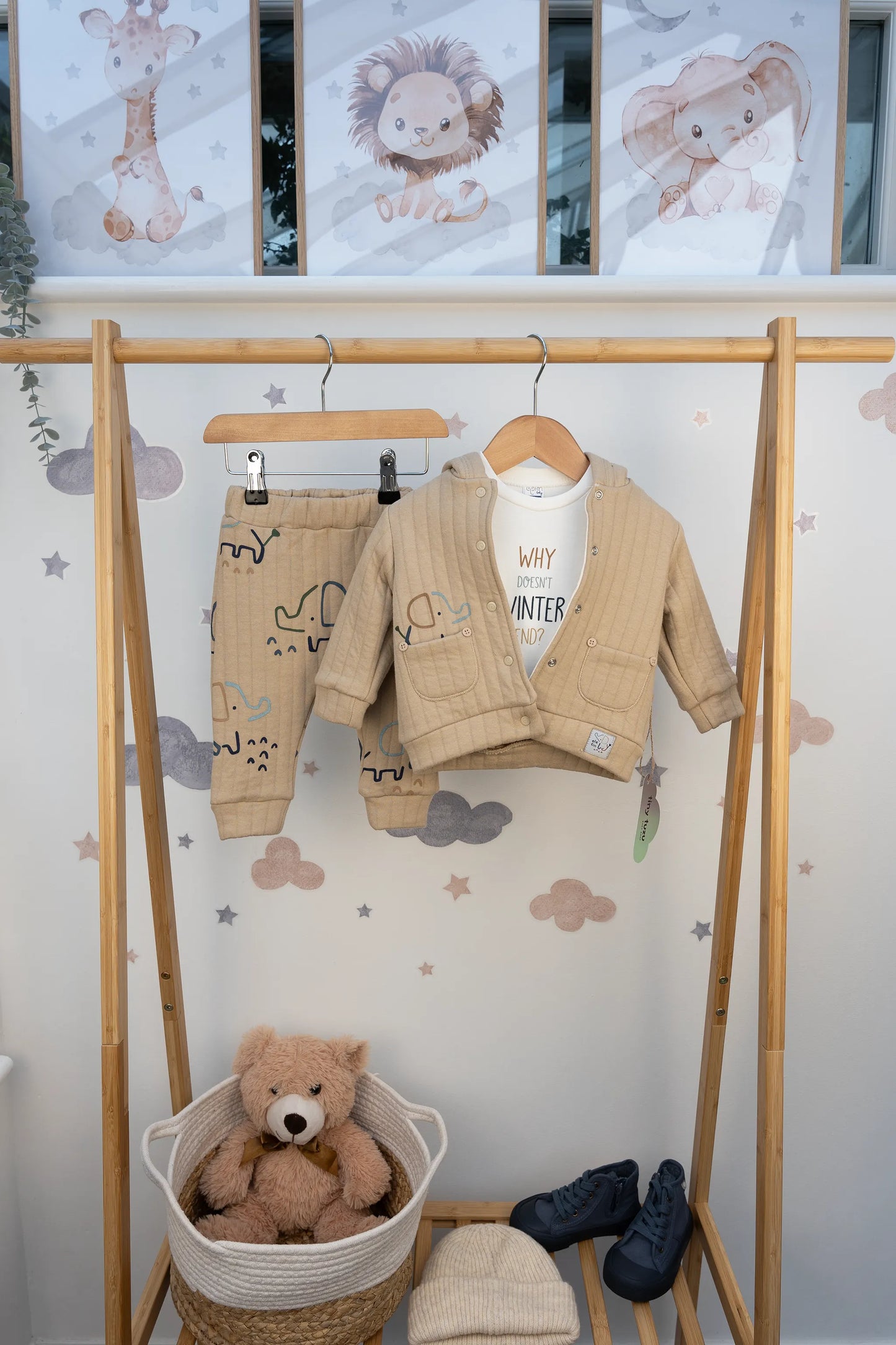 3-PIECE BABY ELEPHANT PRINT OUTFIT SET (3-18M)