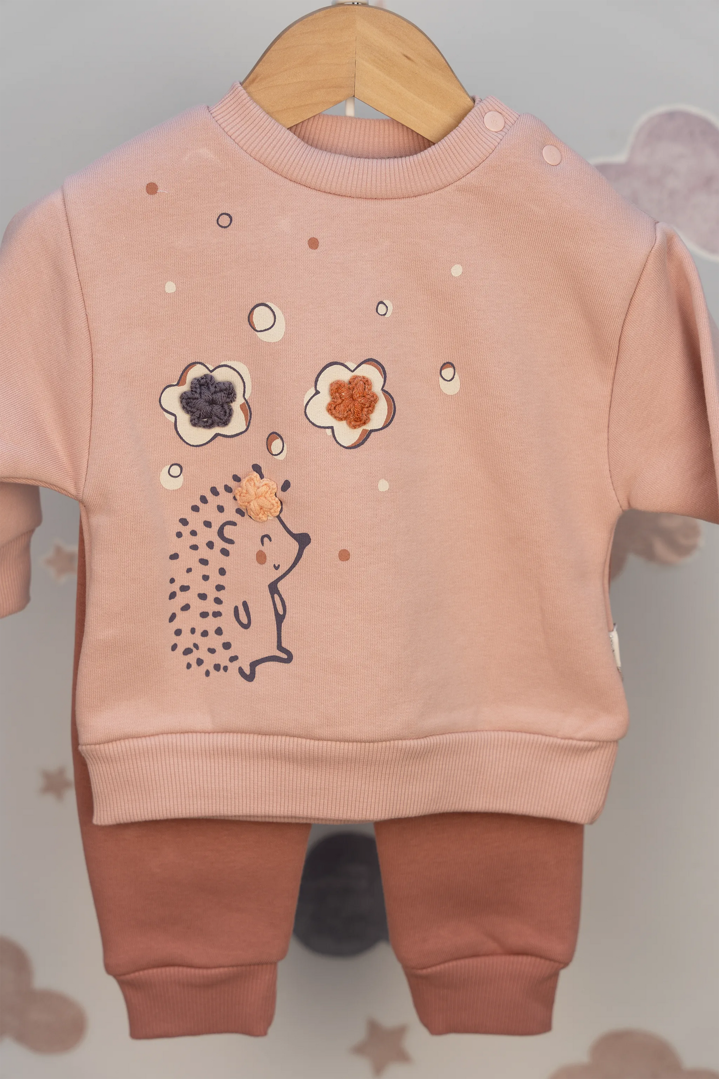 HEDGEHOG BABY GIRL 3 THREAD SWEATSHIRT & JOGGER TROUSERS SET (6-24M)