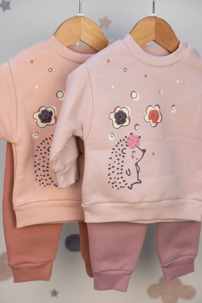 HEDGEHOG BABY GIRL 3 THREAD SWEATSHIRT & JOGGER TROUSERS SET (6-24M)