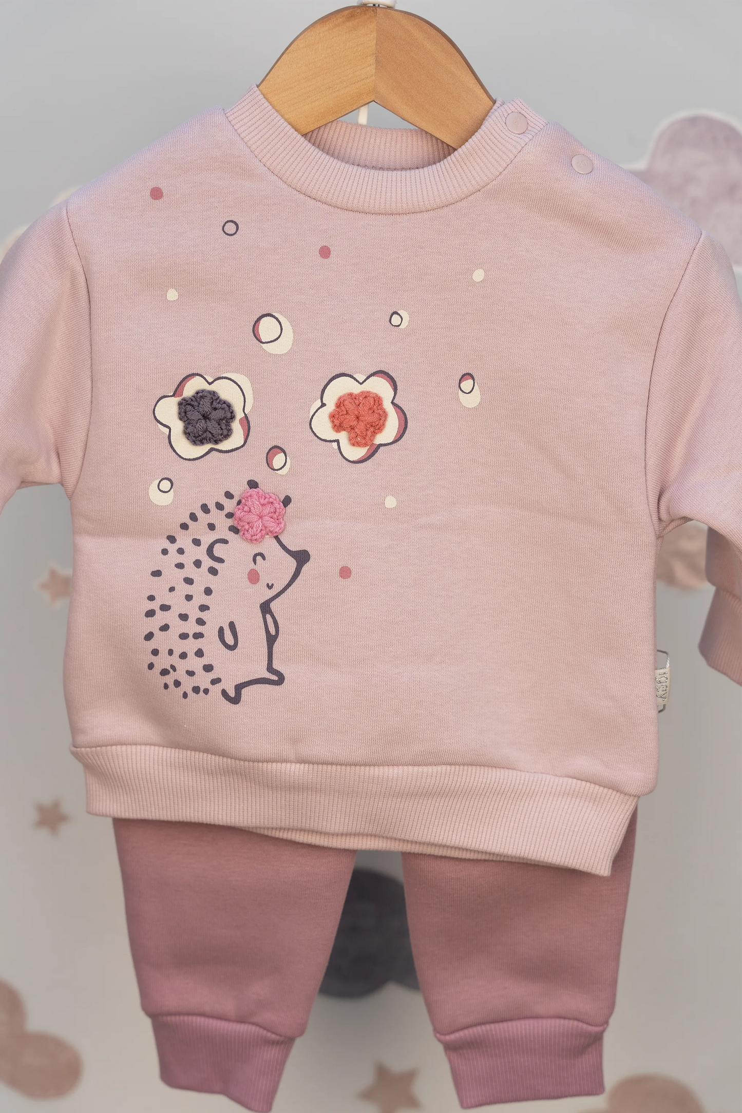 HEDGEHOG BABY GIRL 3 THREAD SWEATSHIRT & JOGGER TROUSERS SET (6-24M)
