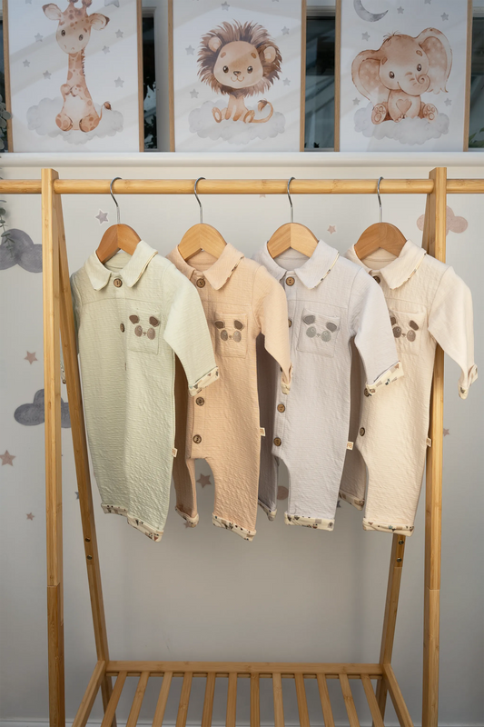 CLASSIC COTTON COLLAR ROMPER - MULTI-COLOR OPTIONS