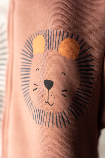 ROAR LION COTTON BABY OUTFIT SET IN SALMON (6-24M)