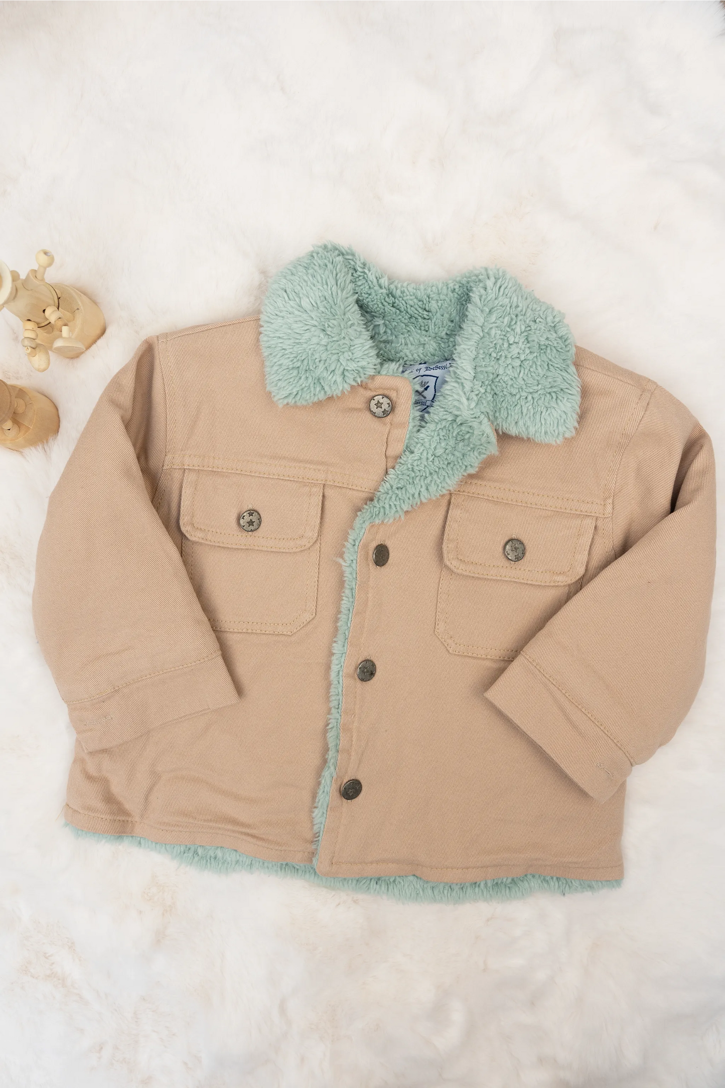 TODDLER SHERPA-LINED JACKET WITH CONTRAST COLLAR - 1 TO 4 YEARS