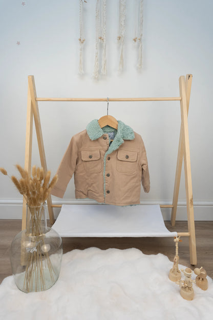 TODDLER SHERPA-LINED JACKET WITH CONTRAST COLLAR - 1 TO 4 YEARS