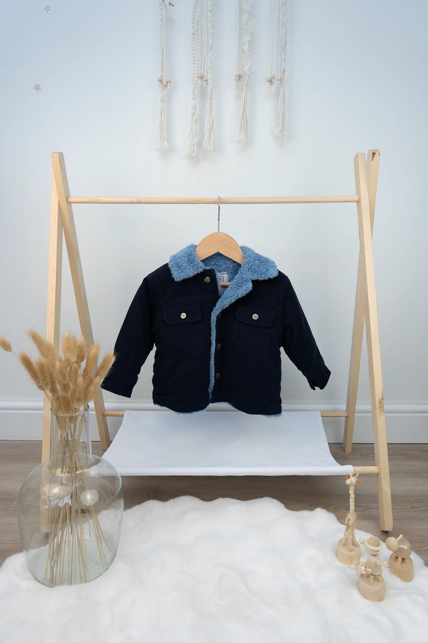 TODDLER SHERPA-LINED JACKET WITH CONTRAST COLLAR - 1 TO 4 YEARS