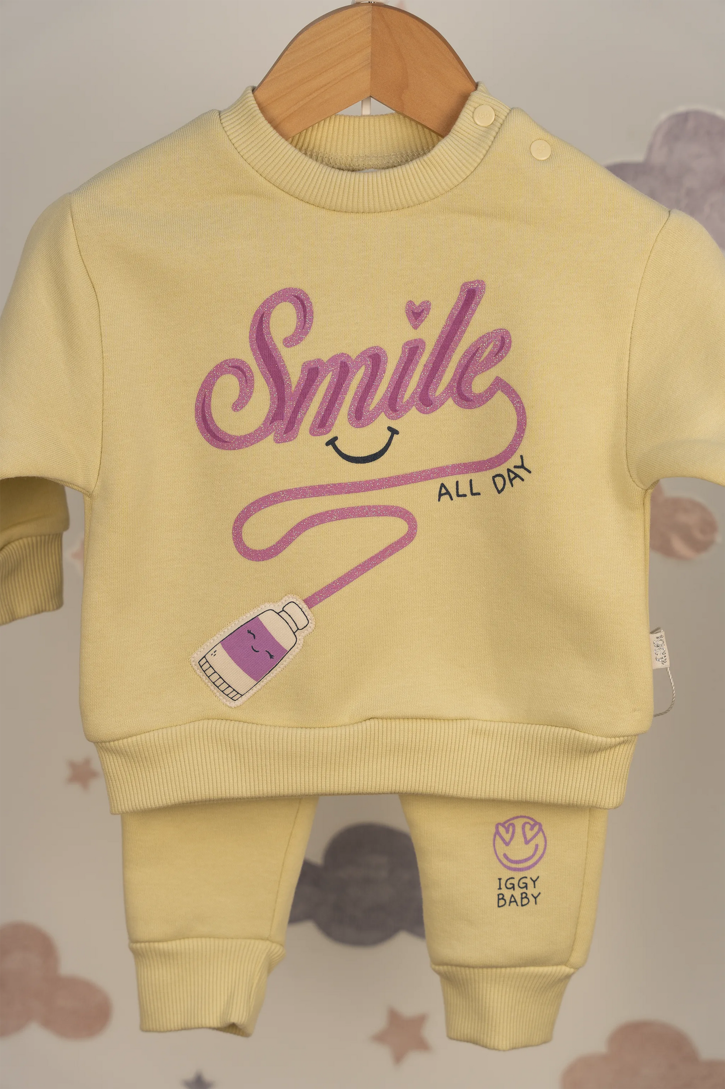 SMILE BABY GIRL 3 THREAD TRACKSUIT SET (6-24M)