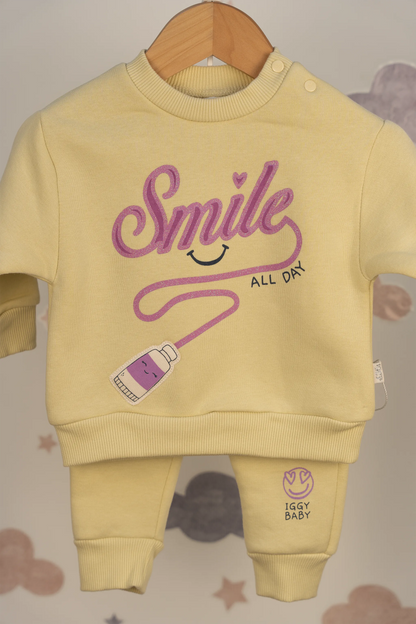 SMILE BABY GIRL 3 THREAD TRACKSUIT SET (6-24M)