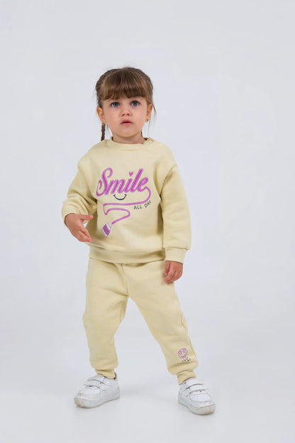 SMILE BABY GIRL 3 THREAD TRACKSUIT SET (6-24M)