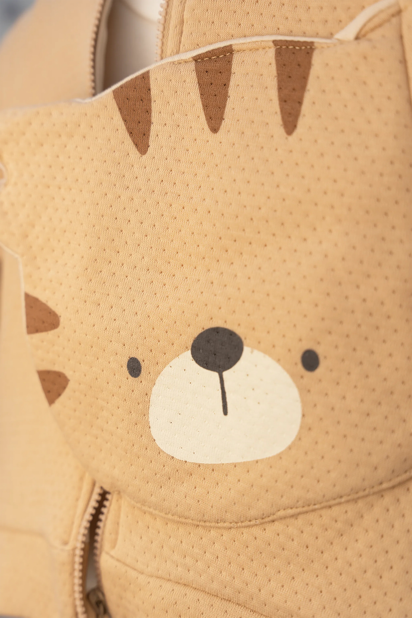 BROWN & GREY HOODED TIGER FACE BABY SWEATSHIRT AND JOGGER SET (3-18M)